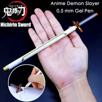anime demon slayer sword gel pen 0 5mm black ink refill writing pen school stationery supplies kimetsu no yaiba