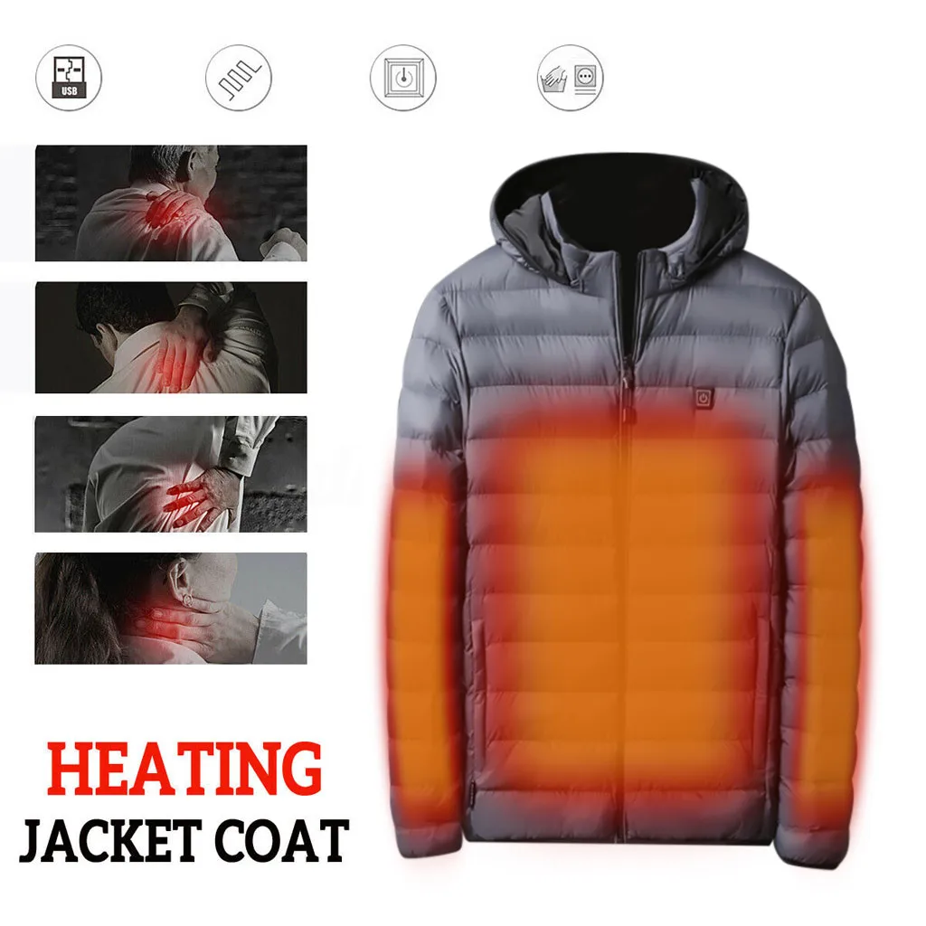 Куртка с инфракрасным подогревом USB для мужчин и женщин зимняя водонепроницаемая