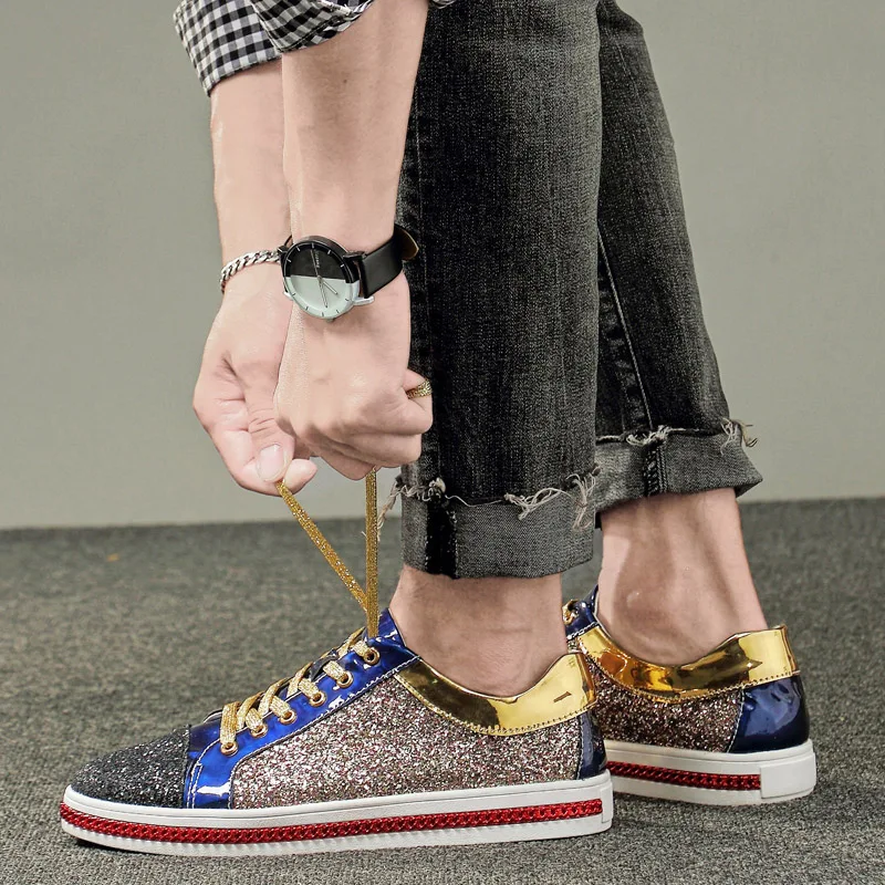 X брендовая модная обувь с золотистыми блестками женская повседневная для бара