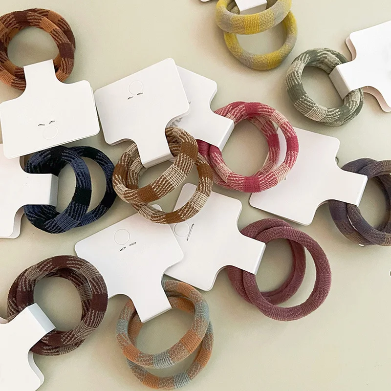 

2PC Plaid Series Scrunchies Ponytail Holder Polka Dot Plaid Print Hair Rope Elastic Hair Rubber Band Stretchy Hair Ties
