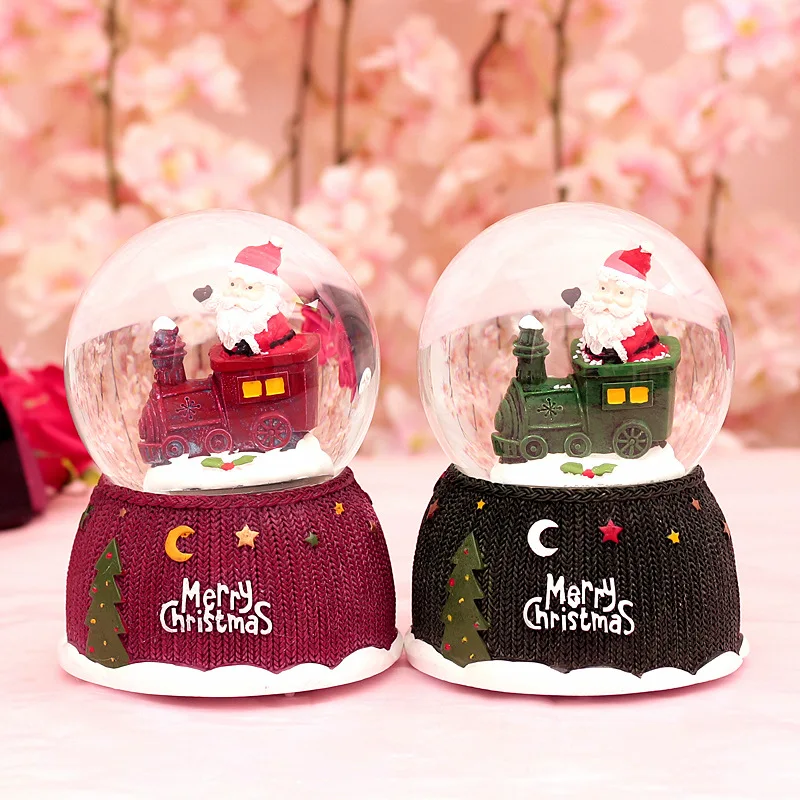 Рождественская музыкальная шкатулка в виде хрустального шара плавающий снег со