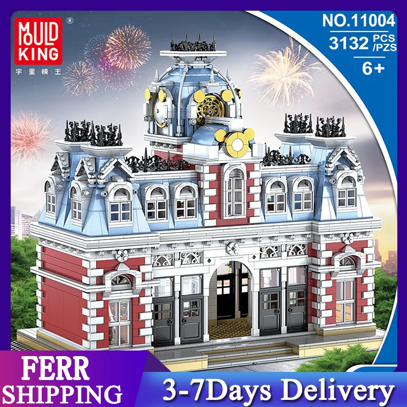

Mould King 11004 MOC Street View Creative Series Kingdom station model 3132pcs Building Blocks Toys Christmas Gifts