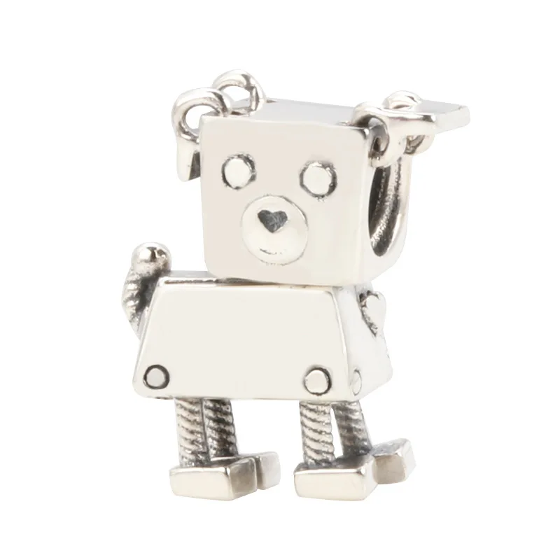 

DoDoFly S925 Sterling Silver Robot Puppy Bobbi Robot Dog Beads Fit Original Bracelet Necklace DIY Jewelry