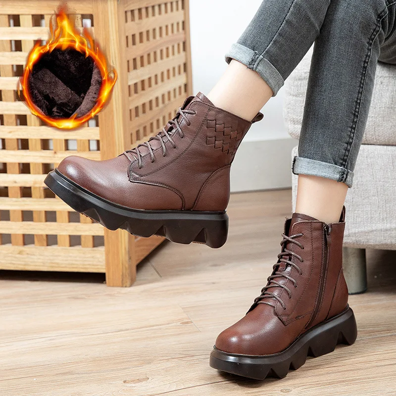 

New Women Boots Breathable Design Women's Shoes Luxury Leather Luxury Women Ankle Boots Breathable Casual Woman Shoes