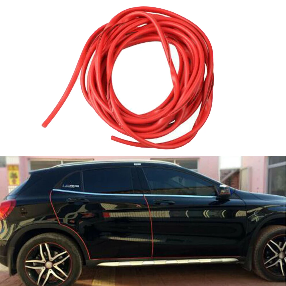 

16FT/5M Car Door Edge Guard 1x PVC Protector Red Rubber Seal Strip Trim