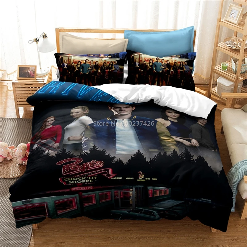 3D RIVERDALE Pattern Duvet Cover with Pillowcase Adult Kid Bedding Set Single Double Twin Full Queen King Size for Bedroom Decor | Дом и сад