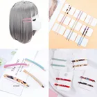 Заколки для волос женские с леопардовым принтом, модные геометрические заколки из металла и ацетата, 2 шт.компл.