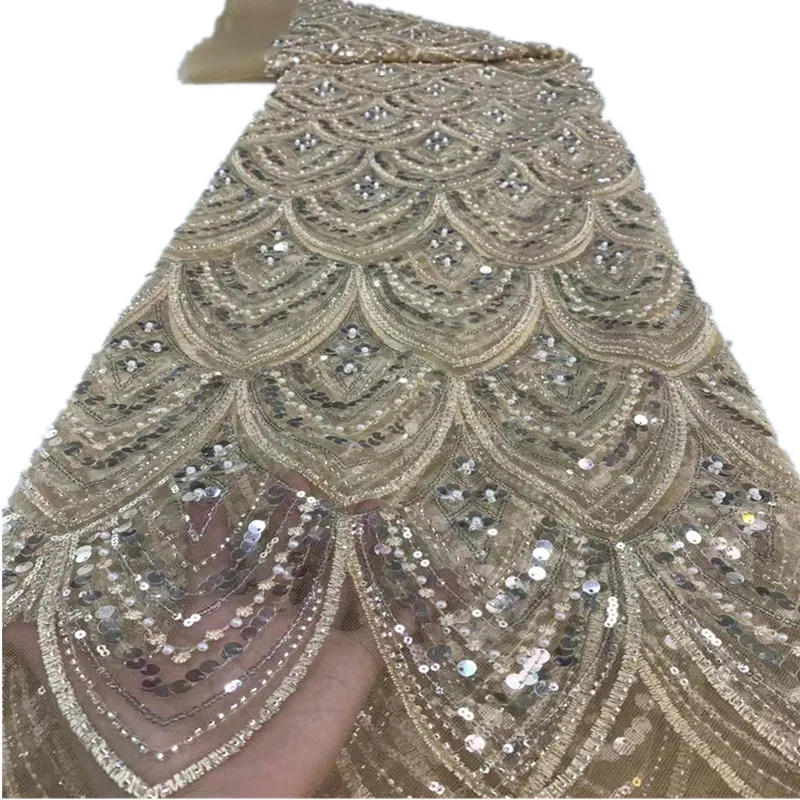 

Familiar Latest 2021 High Quality Beads Embroidery Nigerian Mesh Lace Sequin Fabric African Tulle Net Lace Fabric Sew XC62906