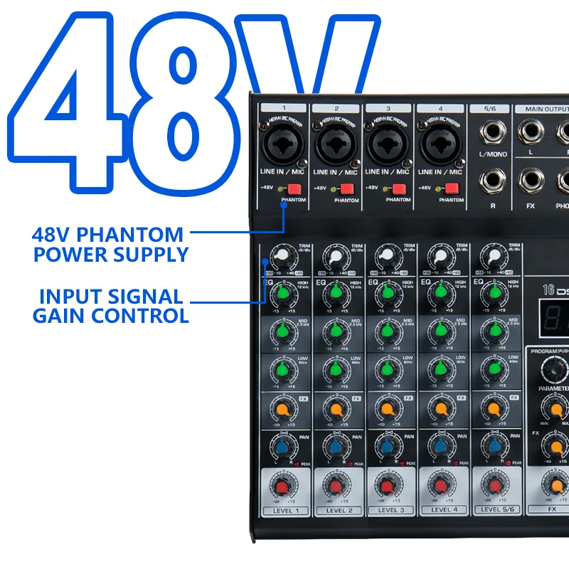 Professional Mixer ME6 6Channel Bluetooth DJ Mixing Console with Reverb Effect for Home Karaoke USB Live Stage | Электроника