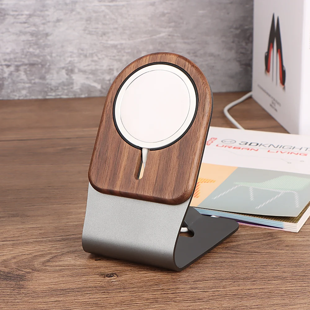 Подставка из натурального дерева для Apple MagSafe Charger подставка Натурального ореха