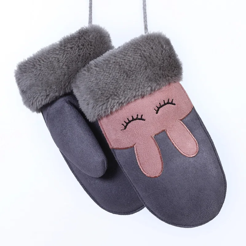 Варежки с подогревом хлопковые флисовые Детские Зимние варежки в виде кошачьей