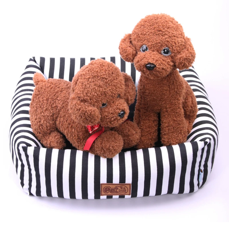 

Dog bed mat, winter house pad, pet house, dog nest, striped with kennel for small and medium-sized dogs in cozy nest