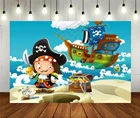 Виниловый фон для фотостудии с изображением пиратов и охотников за сокровищами