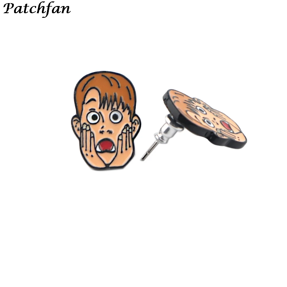 

AD088 Patchfan Cartoon Pierce Ear Stud kids Cute Earrings For Womens Enamel Earrings Girls Gifts