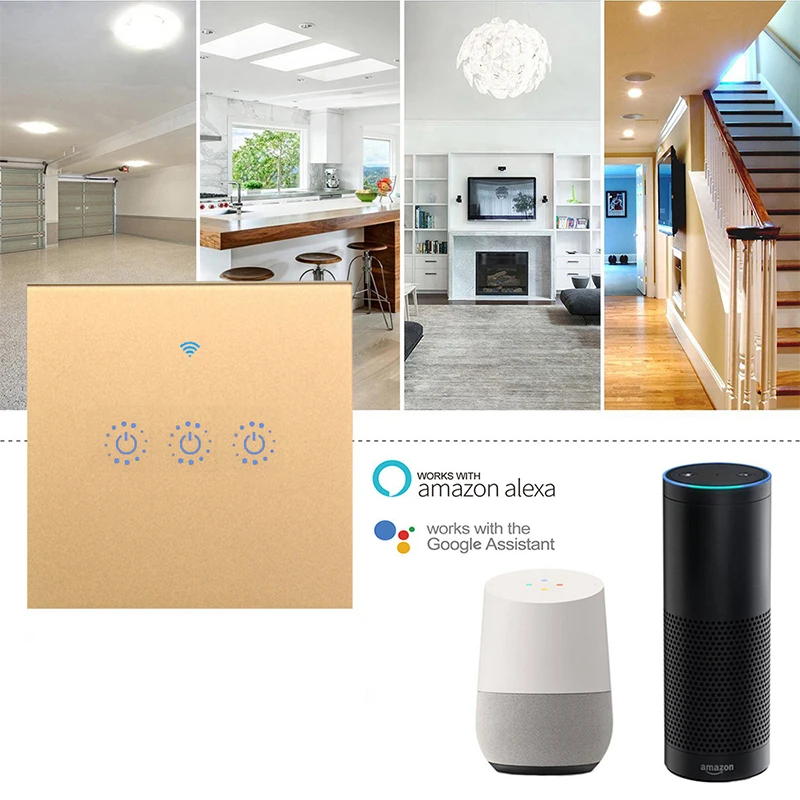 Умный сенсорный выключатель с Wi Fi управление через приложение голосовое Google Home