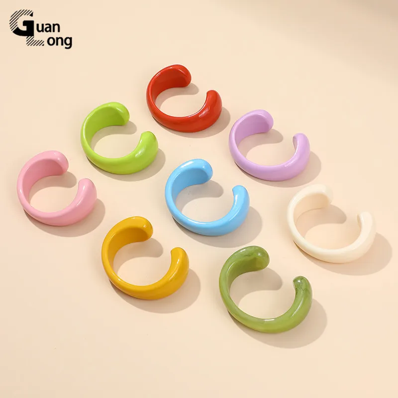 

GuanLong Fashion Acrylic Open Bangles Women Indian Jewellery Party Colorful Bangle With Designer Charms Circle Bracelet Elegant