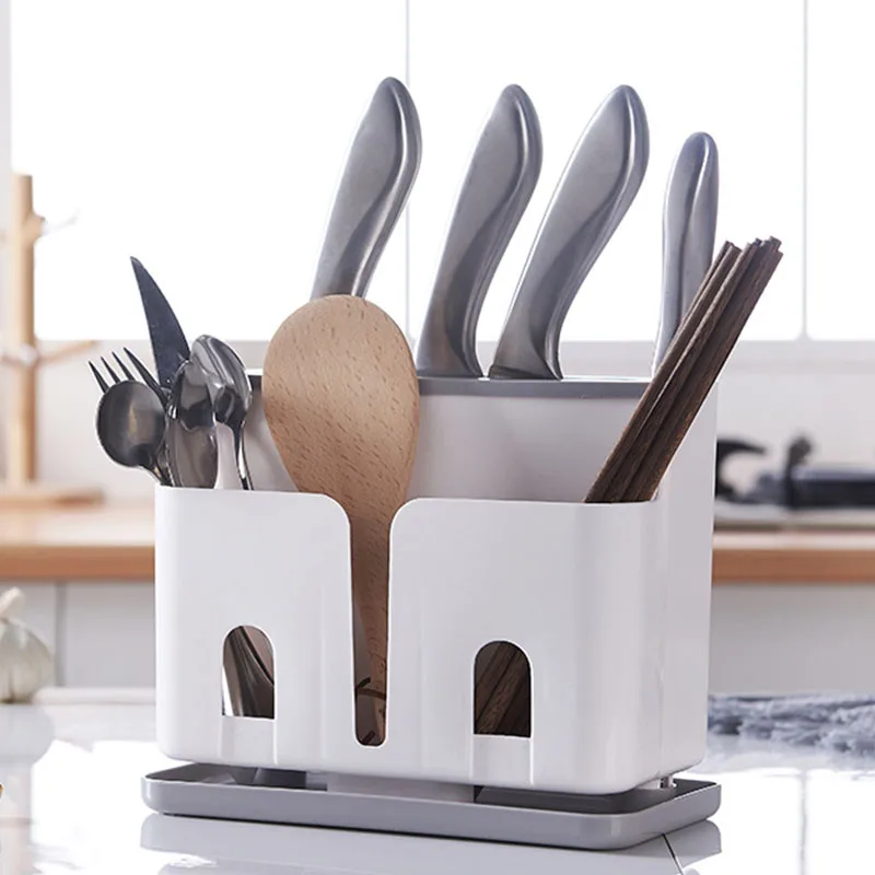 

Drain Rack Chopstick Cage Tableware Rack Multi-Function Kitchen Knife Rack Plastic Rack Knife Rack Storage Chopsticks Tube