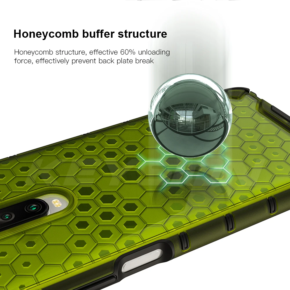 KEYSION Shockproof Case for Redmi K30 K30 Pro 5G K20 Note 8 Pro 8T 8A 7 Honeycomb Phone Cover for Xiaomi Mi 9T Mi 9 Lite CC9 Pro
