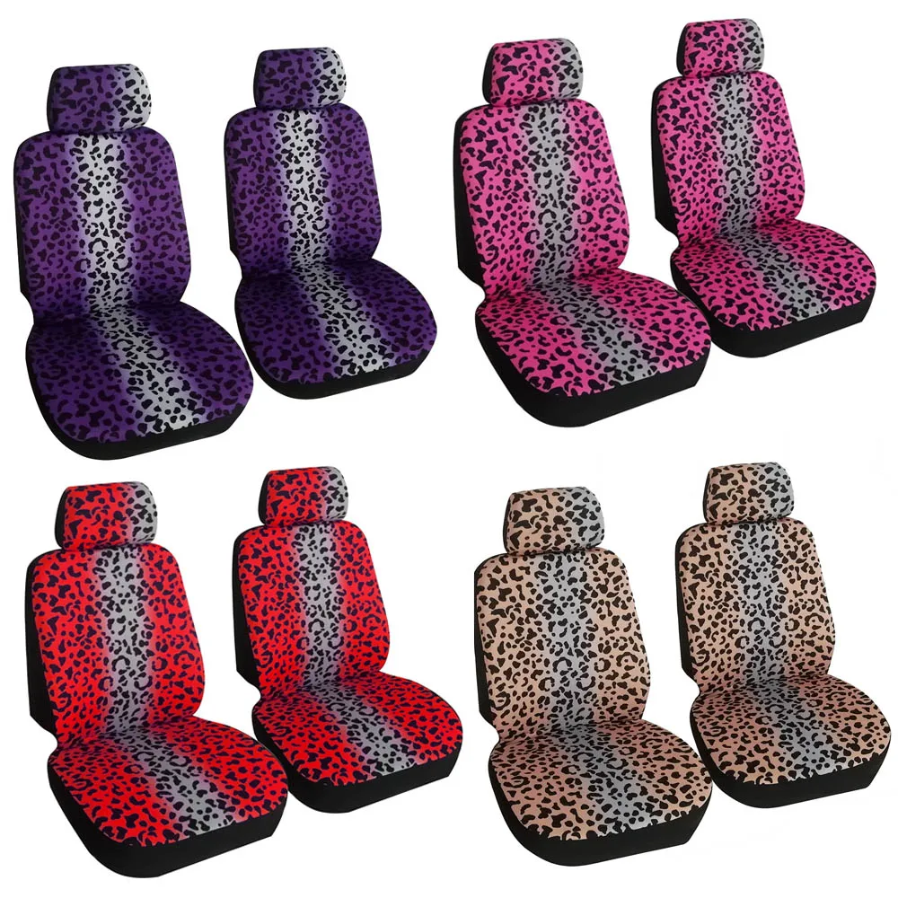 Car Seat Cover Universal car seat Protector Front seat Cushion Pad Mat leopard digital printing type for Auto Interior Suv Van