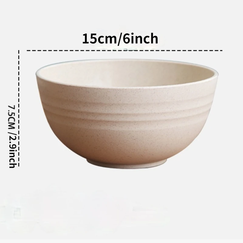 

Plastic Tableware Bowl Japanese Utensils Solid Color Tableware Eco Friendly Wheat Straw Household Eco Friendly Products