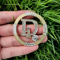 womens brooch simple fashion lady letter d corsage sweater coat accessories luxury brooch for lady party wedding brooches pin