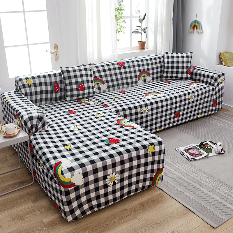 

Customized 1 2 3 4 Seater Full Size Printed Corner Couch Cover High Elastic Stretch Universal Sofa Cover