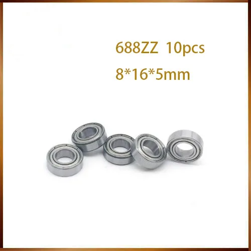10pcs 688ZZ (8x16x5 mm) Metal Double Shielded Ball Bearing Bearings 688z 688 zz | Shafts