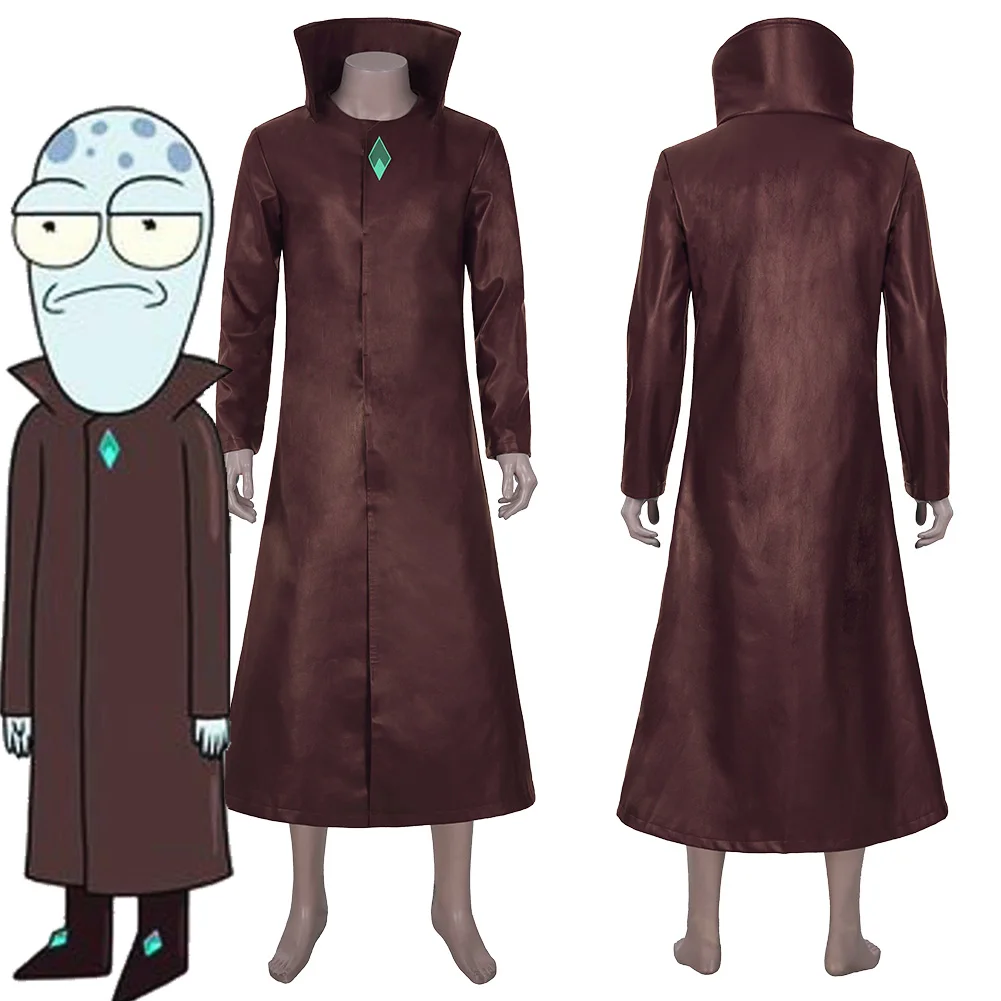 

Solar Opposites Cosplay Costume Yumyulack Trench Coat Cosplay Adult Male Female Stand Collar Coat Halloween Carnival Suit