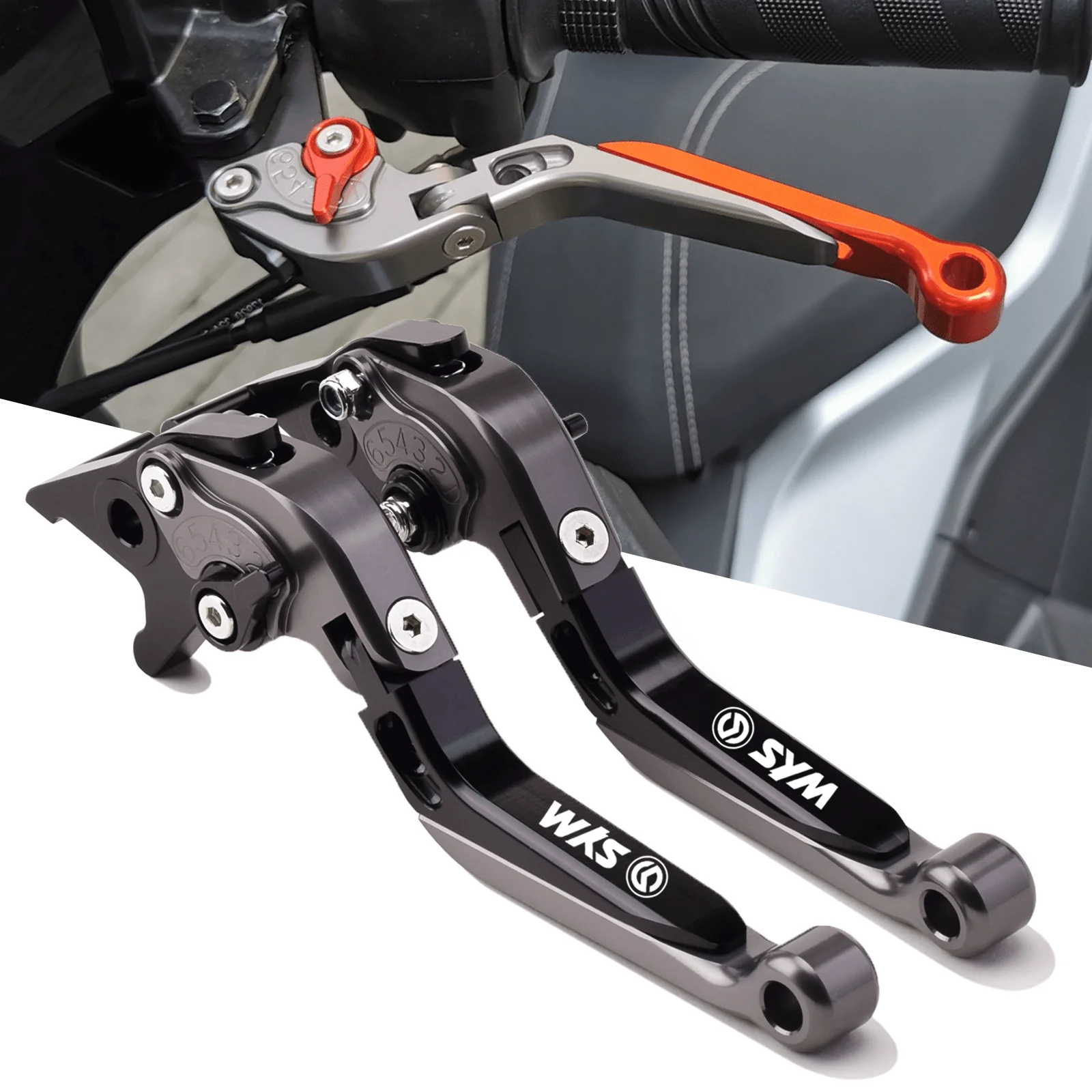 

For SYM CRUiSYM 125 300 2021-Present Brake Lever Set, Adjustable Handle Levers Motor Bike Parts Accessories