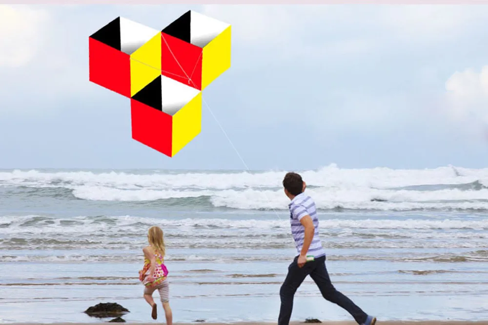 Объемный магический куб 62 см x 90 воздушный змей с одной линией хорошо Летающий