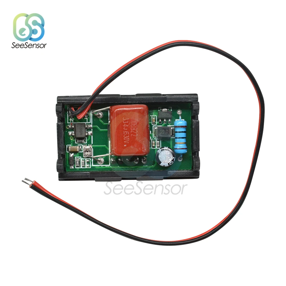 Цифровой вольтметр измеритель напряжения с 2 проводами для умного дома 70-500 В