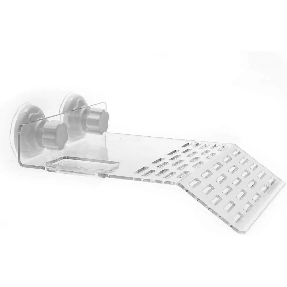 Большая прозрачная платформа для загорания черепах в аквариуме сильным присосками и 2 чашками.