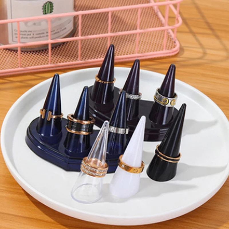 

Fingertip Ring Stand Jewellery Display Holder Plastic Jewelry Accessories Jewelry Display Stand Organizer Storage Rack Showcase