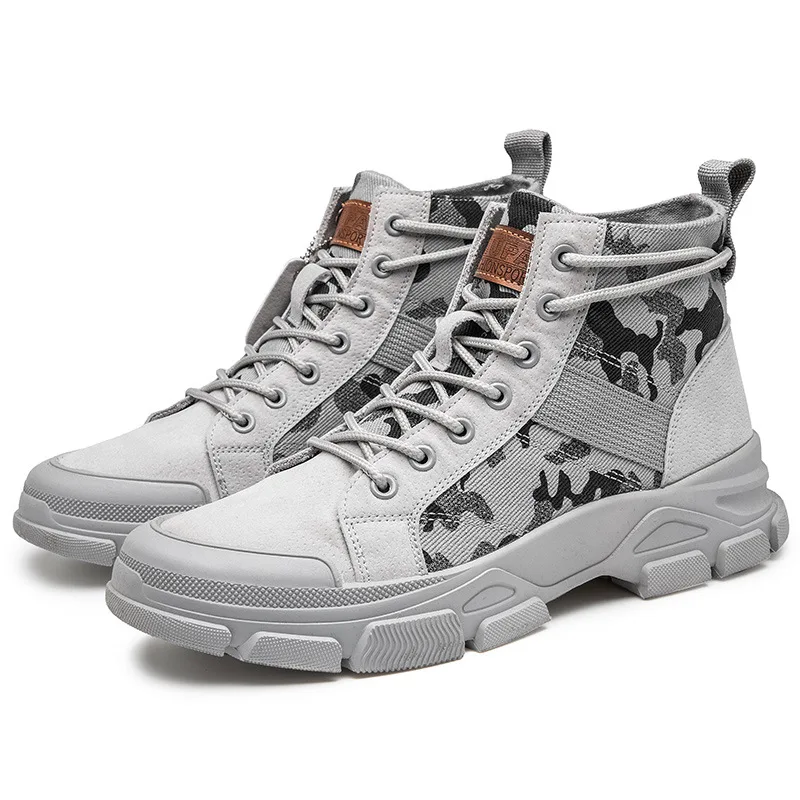 

2021 Autumn Men's Boots Trend Canvas High-Top Men 's Boots Shoes Student Couples Camouflage Workwear Ankle Boots Winter Shoes