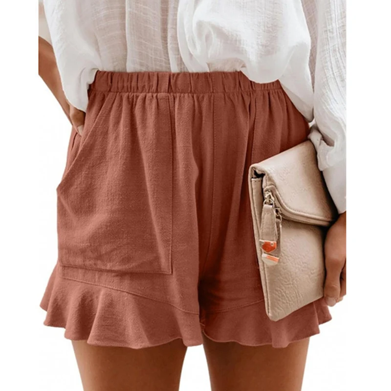 

Cotton Linen Short Pants Women High Waist Summer Plus Size Loose Wide Leg Pants Casual Short Trouser Korean Slim Sweatpants Lady