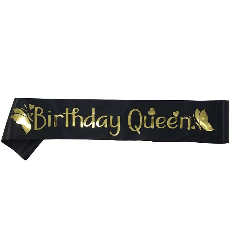 Birthday Girl Glitter Satin Sash Princess Happy Birthday 10th 15th 16th 18th 20th 21st 30th 40th Party Decoration