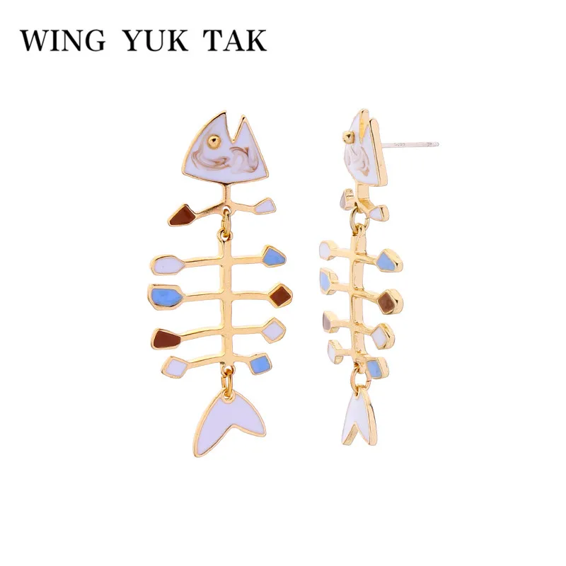 Крыло ЮК так Fishbone серьги для женщин Модные Винтажные вечерние ювелирные изделия