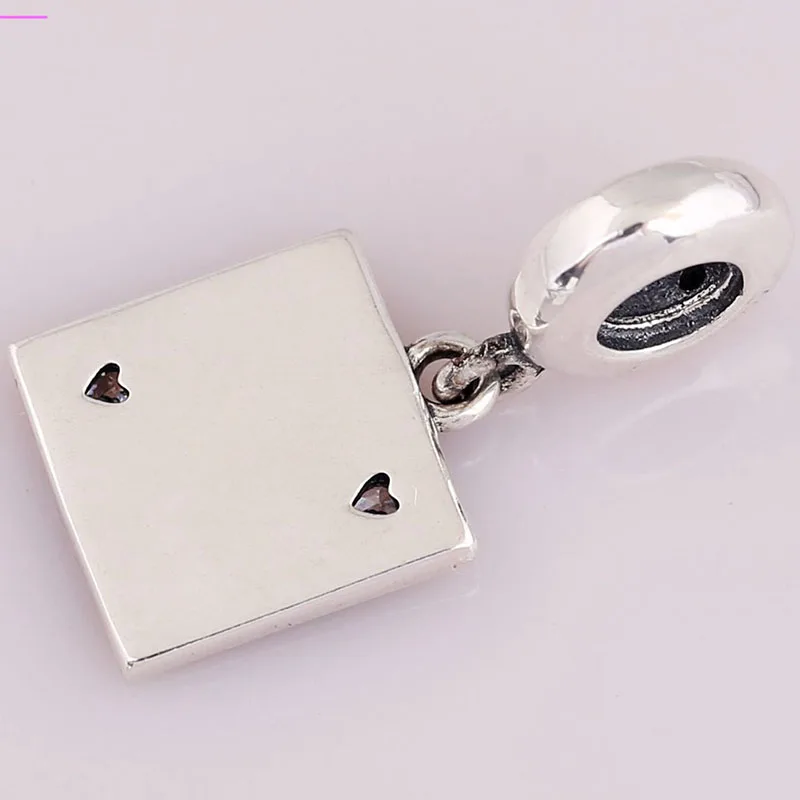 

100% 925 Sterling Silver Fashionable New Family Game Square Pendant Fit Pandora Women Bracelet & Necklace Diy Jewelry