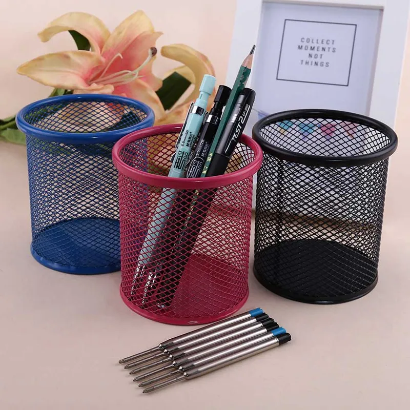 

1PC NEW Pen Holder Office Desk Metal Mesh Pen Stand Pencil Stationery Holder Desk Organizer Stand Storage Pencil Case