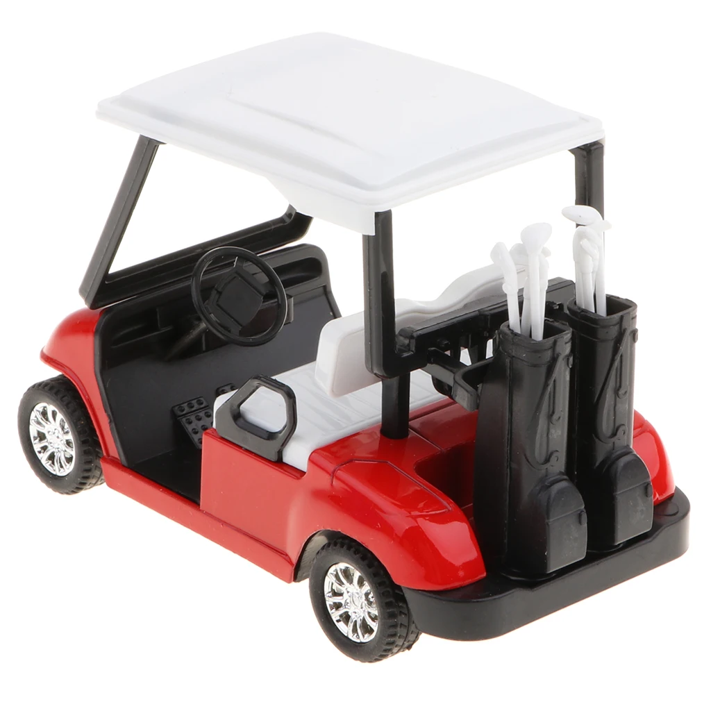 

1:20 Diecast Pull Back Alloy Golf Cart w/Clubs Model Toy Collectibles Red