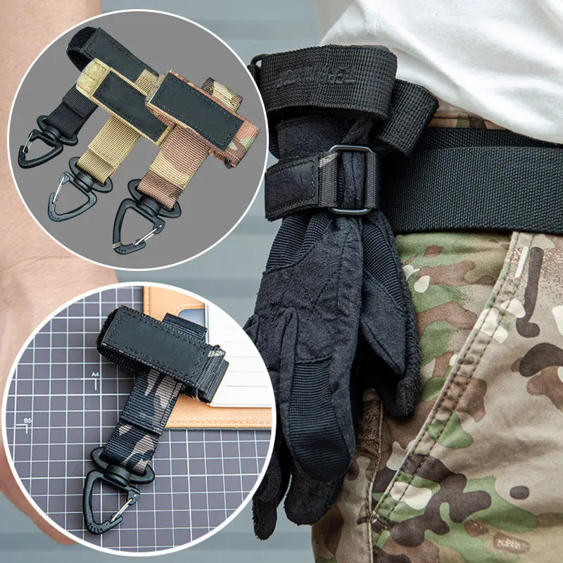 

Multi-purpose Glove Hook Military Fan Outdoor Tactical Gloves Climbing Rope Storage Buckle Adjust Camping Glove Hanging Buckle