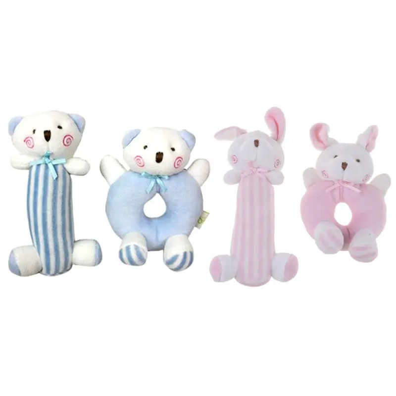 

Baby Rattle Plush Soft Toys Newborn Gift Crib Toy Sensory Activity Toy Blue bear newborn toys