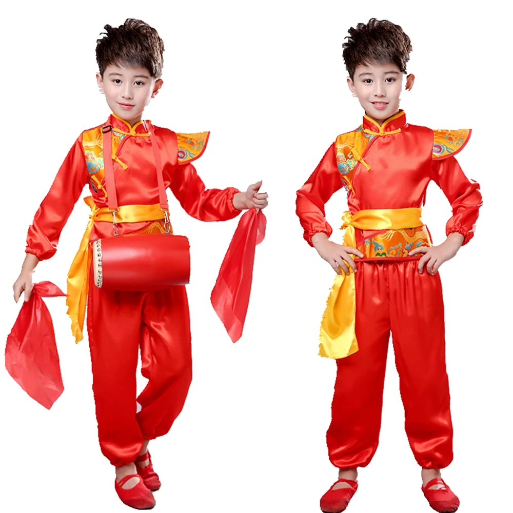 Новогодний костюм для детей китайский танцевальный Янко танцевальное платье с