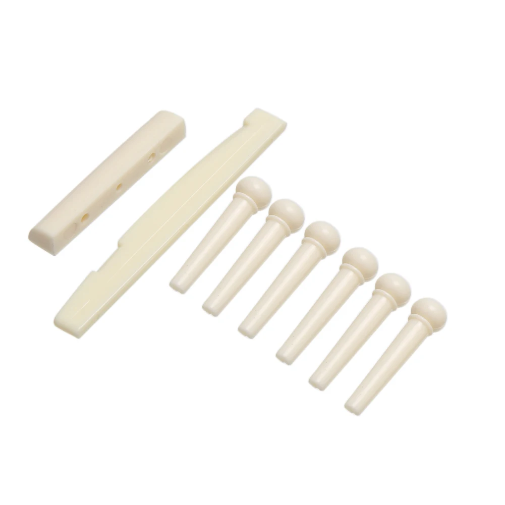 

Portable 6-String Guitar Bridge Pins Saddle Nut Acoustic Cattle Tailpiece Plastic Guitar Accessories for Acoustic Guitar Quality