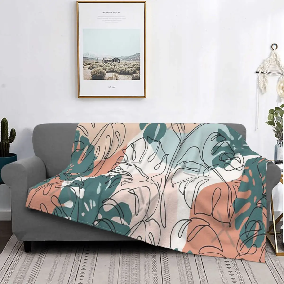 

Manta тропический de arte minimalista, colcha de cama a cuadros, funda de sofah, manta ponderada de verano