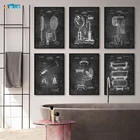 Винтажный постер-доска для ванной комнаты, зеркала, зубной щетки, сиденья унитаза, патент, Настенная картина, холст, картина для украшения дома