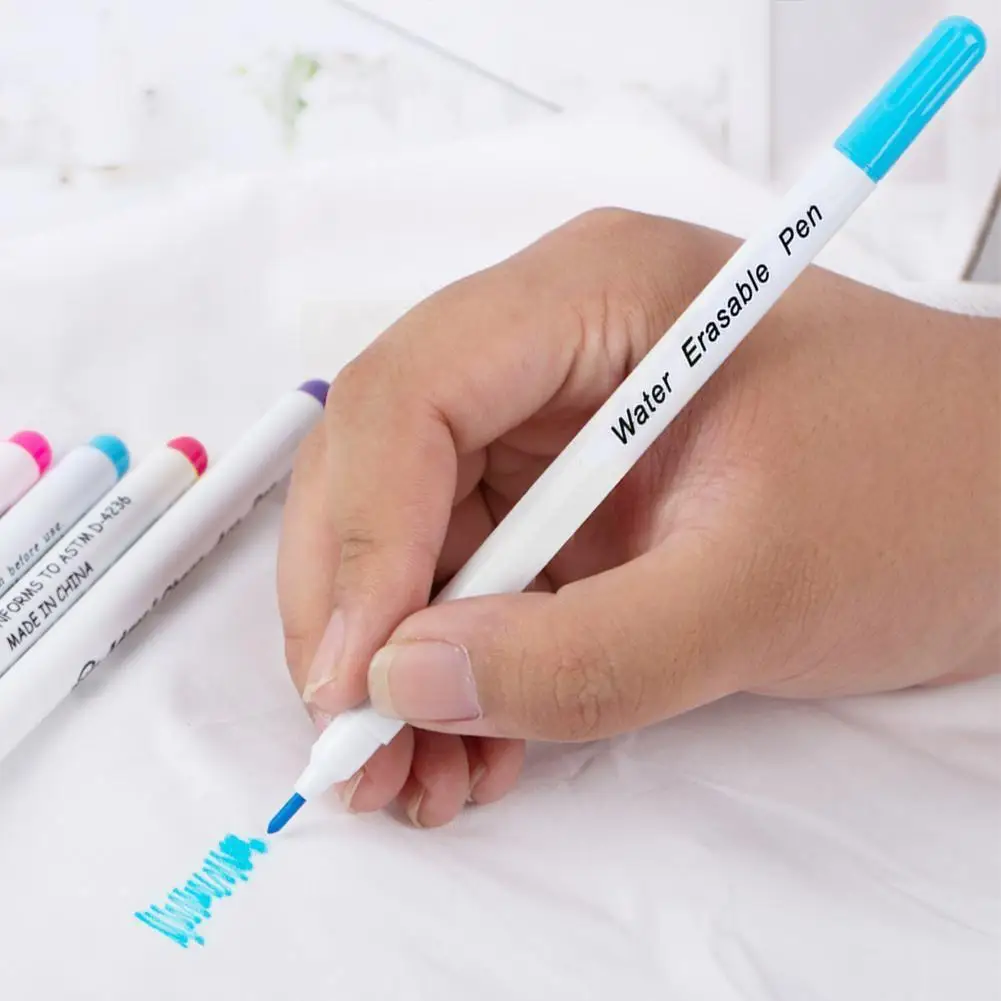 

1 Pcs Brand New Fabric Marker Water Soluble Pen Washing Erasable Pen Multi-solor Optional Vanishing Ink Pen For Clothi G9c1