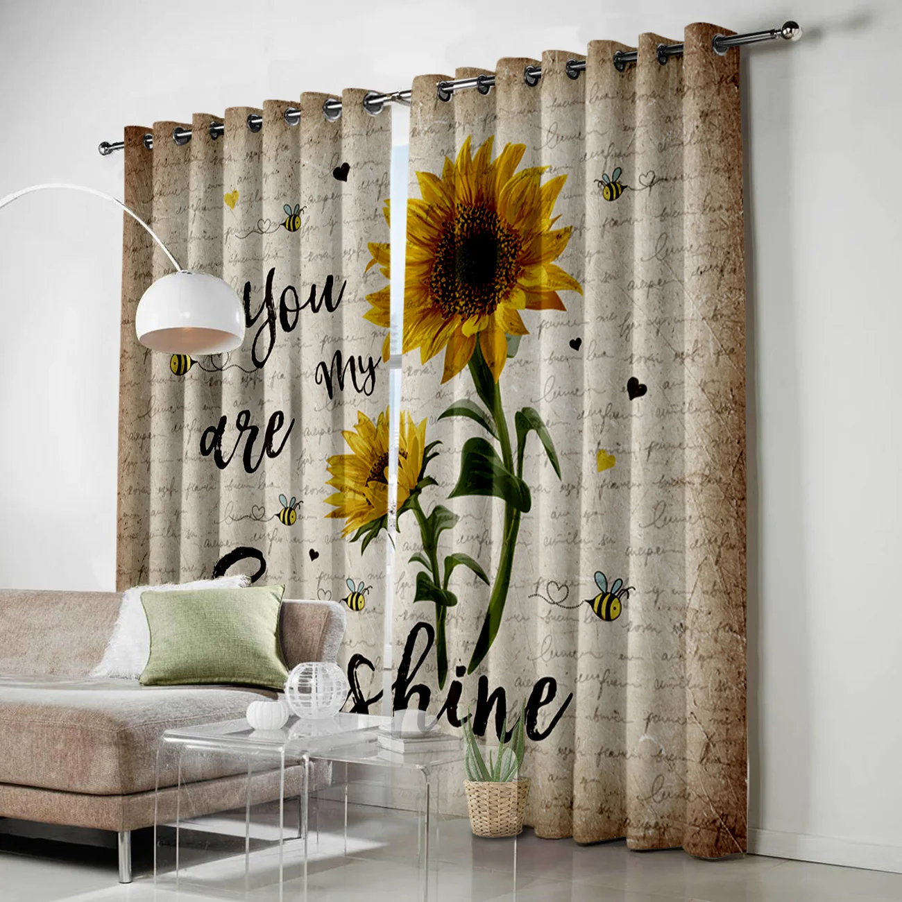 You Are My Sunshine Подсолнух ретро пчела занавески для обработки окон жалюзи на окна