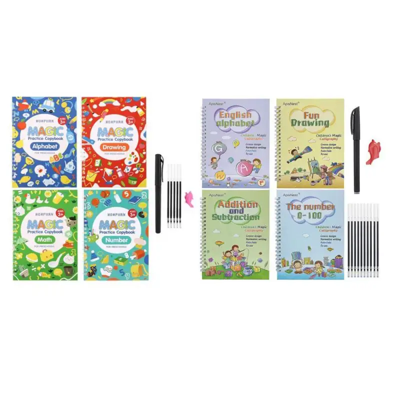 

Книжки для каллиграфии, многоразовые, детский блокнот, 4 шт.