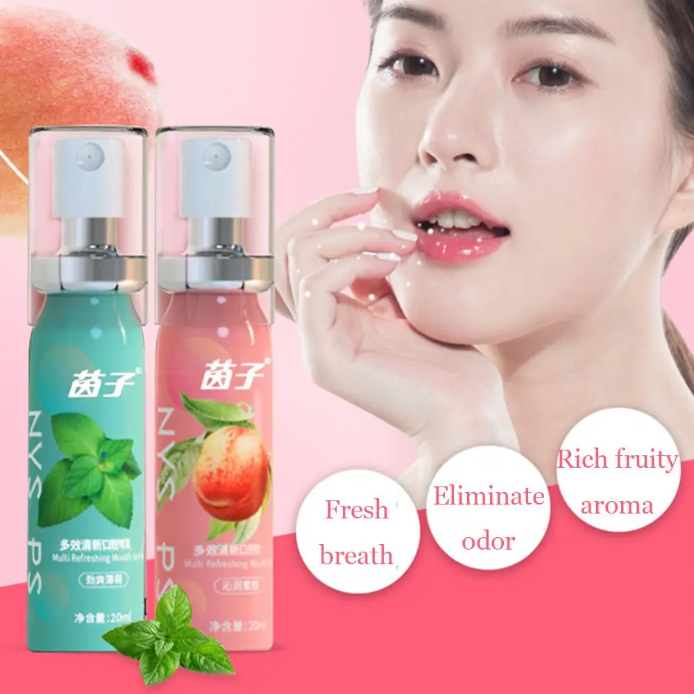 

Mild Mint Flavor Peach Flavor Kissing Artifact Remove Smoke Breath Freshener Breath Cleaner Oral Cleaning Spray ​